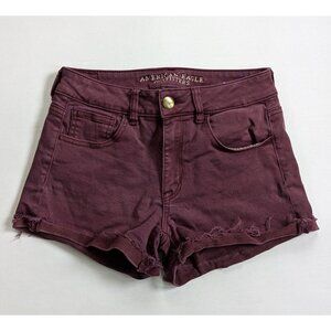 American Eagle Outfitters Shortie Raw Hem Size 4 Super Stretch Plum